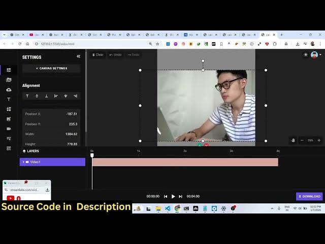 Video thumbnail for Build a Canva Clone Image,GIF, & Video Editor in Browser Using HTML CSS & Javascript