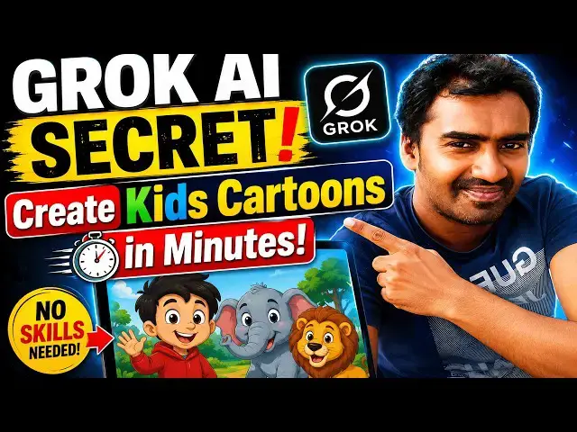 Video thumbnail for Create Kids Cartoon Videos in Minutes! | How to Use Grok AI