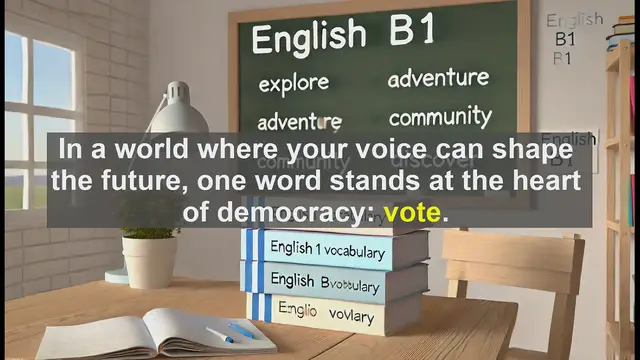 Video thumbnail for 2500 Must Know CEFR B1 Vocabulary - The Power of Your Vote: Understanding Democracy's Key Word