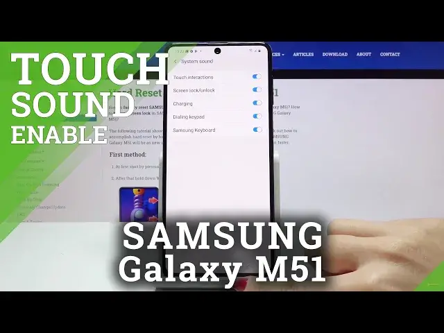 'Video thumbnail for How to Enable Touch Sound in SAMSUNG Galaxy M51 - Disable Touch Sound'