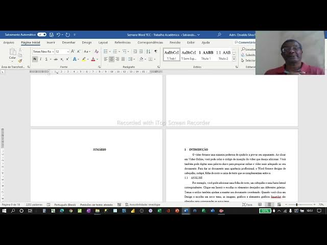 Video thumbnail for Semana Word de Trabalho Acadêmico - Aula Final