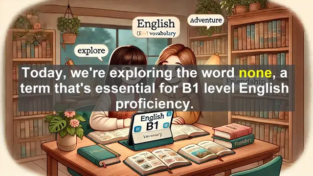 Video thumbnail for 2500 Must Know CEFR B1 Vocabulary - Understanding 'None': A Key Word for B1 English Proficiency