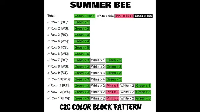 Video thumbnail for Summer Bee C2C & Tapestry Crochet Pattern & Chart | Magic Yarn Pixels
