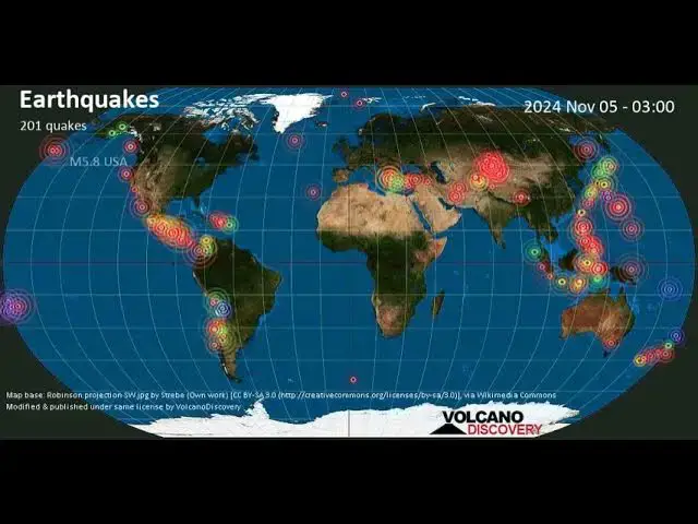 'Video thumbnail for Animated earthquakes time-lapse November 2024'