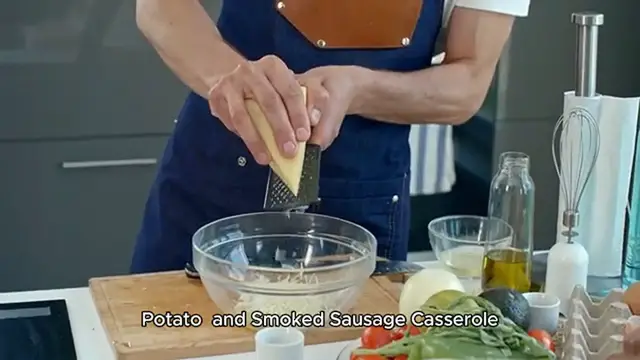 Video thumbnail for Cheese, Potato, and Smoked Sausage Casserole Recipe