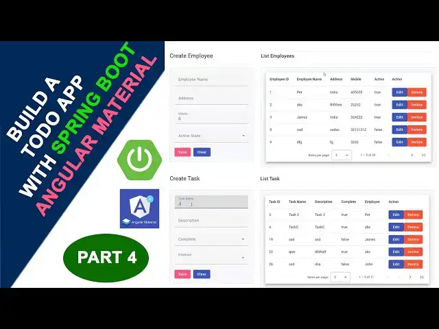 Video thumbnail for Build a Todo App with Spring Boot & Angular Material Part 4