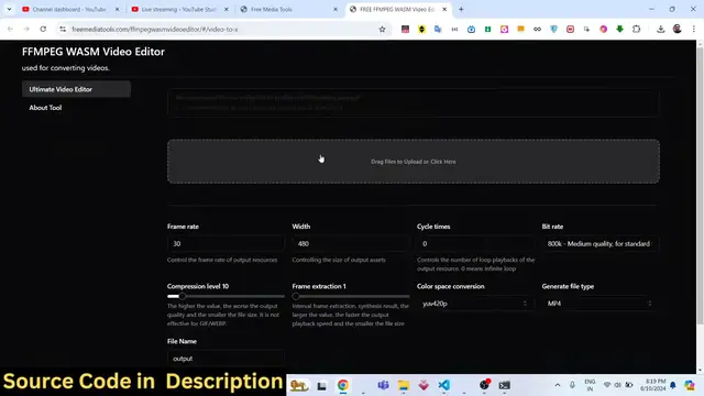 Video thumbnail for Build a React.js FFMPEG WASM Video Editor to Compress & Encode Videos in Browser Using TypeScript