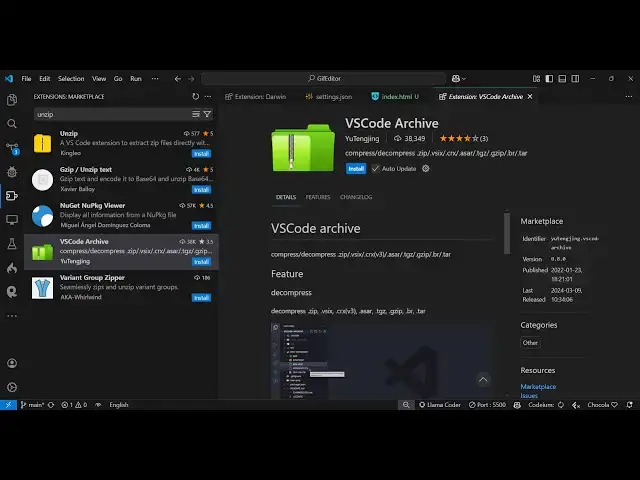 Video thumbnail for This VSCode Extension Can Directly ZIP and UNZIP Files inside the IDE Automatically to Save Time