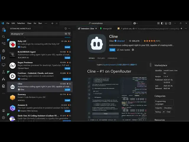 Video thumbnail for Cline VSCode AI Code Assistant & Autocompletion Alternative to Github Copilot Complete Setup