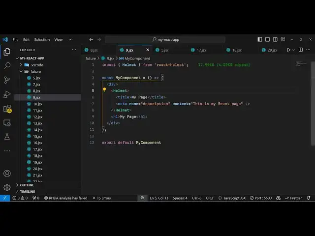Video thumbnail for React.js react-helmet Example to Change Title and Meta Description of Component For SEO of Website