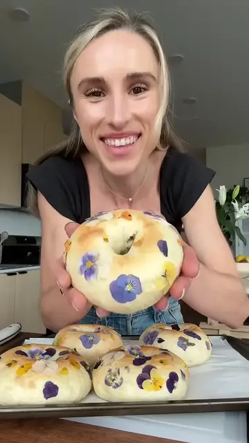 Video thumbnail for How about a 🌼 bagel   bagel  baking  sourdough  breakfast  recipe(720P HD)
