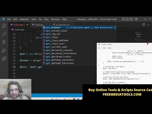 Video thumbnail for PHP 7 FPDF Example to Create Colorful Table in PDF Document From Text File in Browser