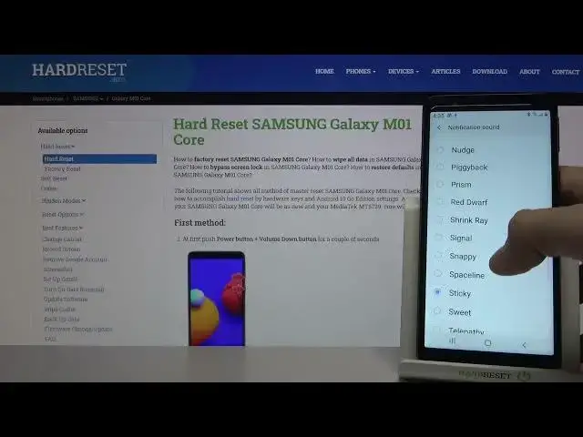 Video thumbnail for Default Notification Sounds in Samsung Galaxy M01 Core – Notification Tones Showcase