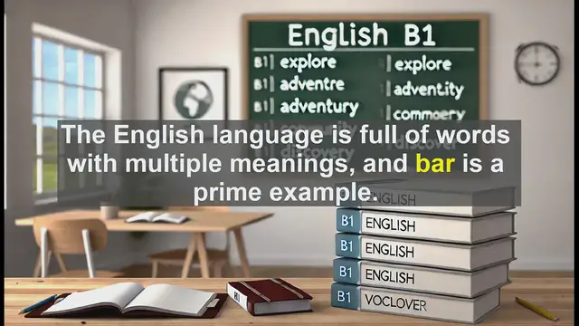Video thumbnail for 2500 Must Know CEFR B1 Vocabulary - The Many Meanings of 'Bar': A Versatile English Word
