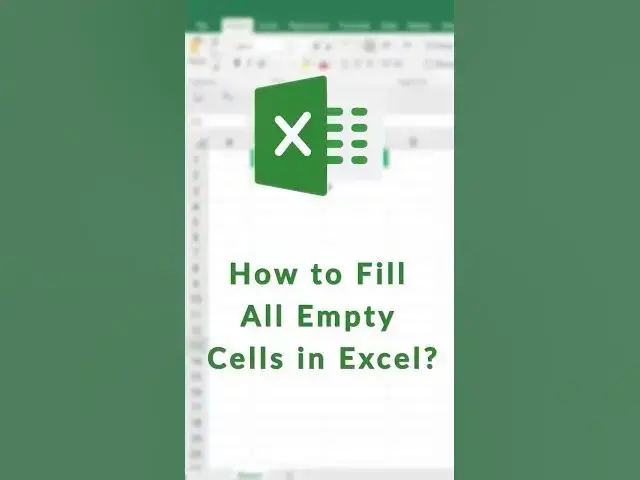 Video thumbnail for How to Fill All Blank Cells in Excel at Once? #shorts #excel