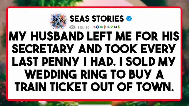 Video thumbnail for My husband left me for his secretary and took every last penny I had. I sold my wedding ring to buy a train ticket out of town.