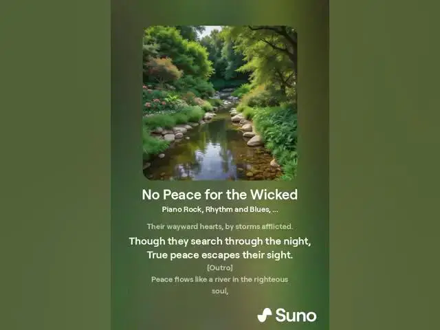 Video thumbnail for No Peace for the Wicked: A Christian Song Perspective