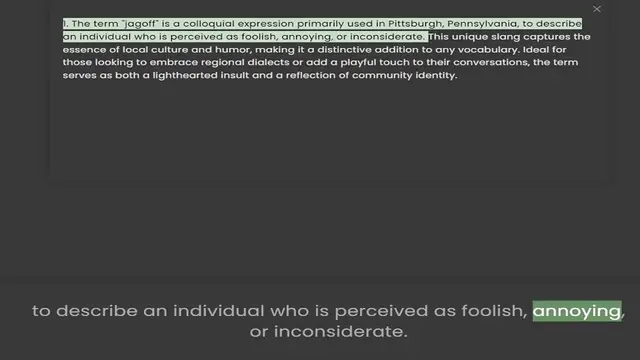 Video thumbnail for an individual who is perceived as foolish, annoying, or inconsiderate. This unique slang captures the essence of local culture and humor, making it a distinctive addition to any vocabulary. Ideal for those looking to embrace regional dial