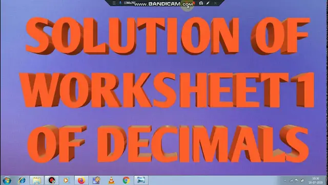 Video thumbnail for SOLUTION OF WORKSHEET 1 ||  DECIMALS||  CLASS V mtaths || solutions of decimals ||