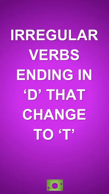 'Video thumbnail for Irregular Verbs Ending in D That Change to T'