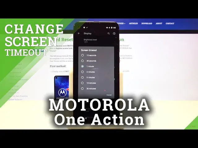 'Video thumbnail for How to Set Up Screen Timeout in MOTOROLA One Action – Display Settings'