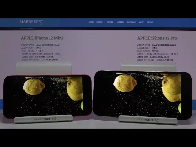 'Video thumbnail for Display Comparison of iPhone 12 mini & iPhone 12 Pro – Colors / Contrast / Brightness'
