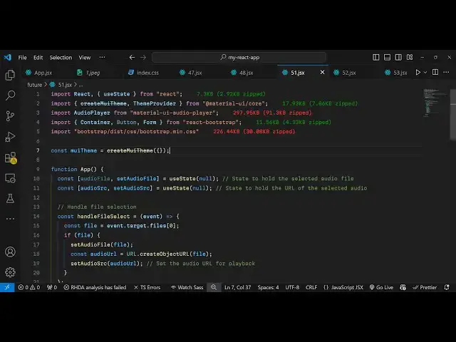 Video thumbnail for Build a React.js Material Audio Player to Play MP3 Files Using material-ui-audio-player in JSX