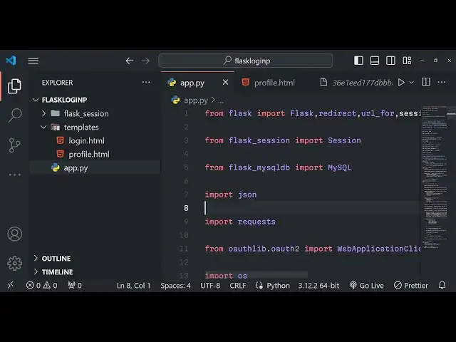 Video thumbnail for Build a Python Flask Google OAuth2 Login and Logout System With Sessions and MySQL in Browser