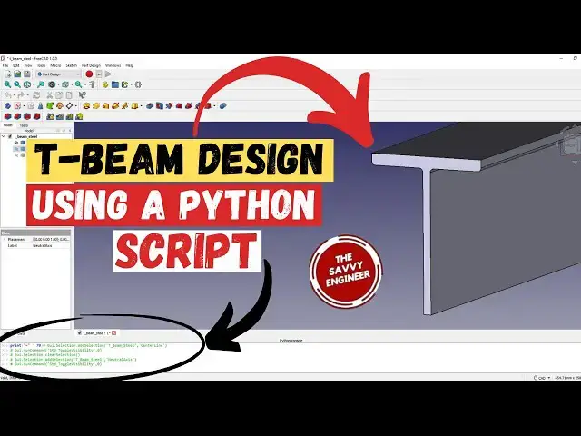 'Video thumbnail for FreeCAD | Editable T-Beam Profile using a Python Script'