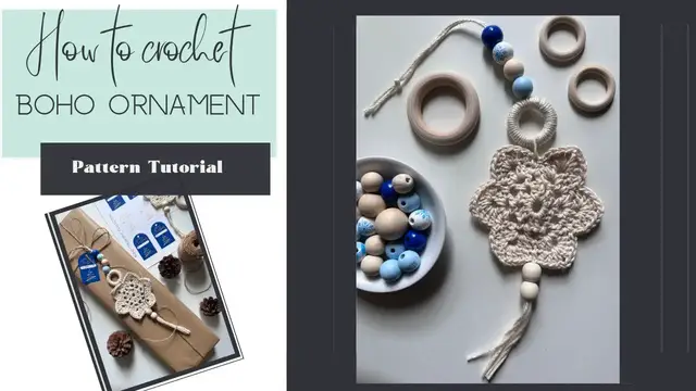 Video thumbnail for Boho Crochet Christmas ornament pattern