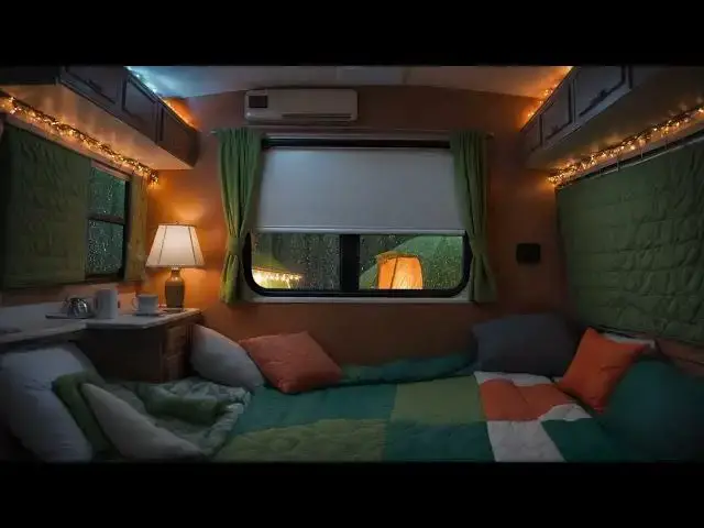 Video thumbnail for Cosy Forest Retreat | Rainy Night in the Comfortable Camping Car 🚐🌧️ Fall Asleep to the Soothing