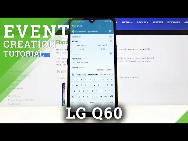 'Video thumbnail for How to Add Event to Calendar in LG Q60 - Create Reminder'