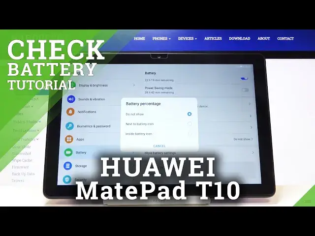 Video thumbnail for How to Show Battery Percentage in HUAWEI MatePad T10 – Battery Settings