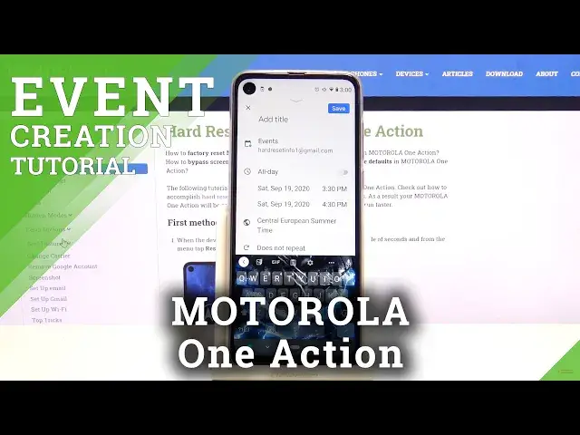 'Video thumbnail for Add Event to Calendar in MOTOROLA One Action – Event Creation'