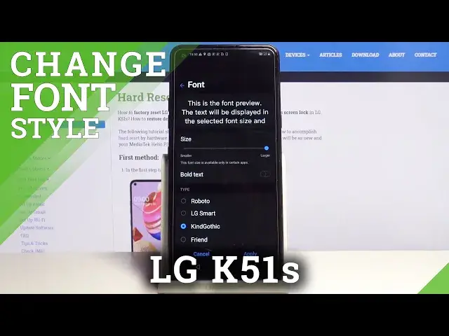 'Video thumbnail for How to Change Font Style in LG K51s – Find Font Settings'
