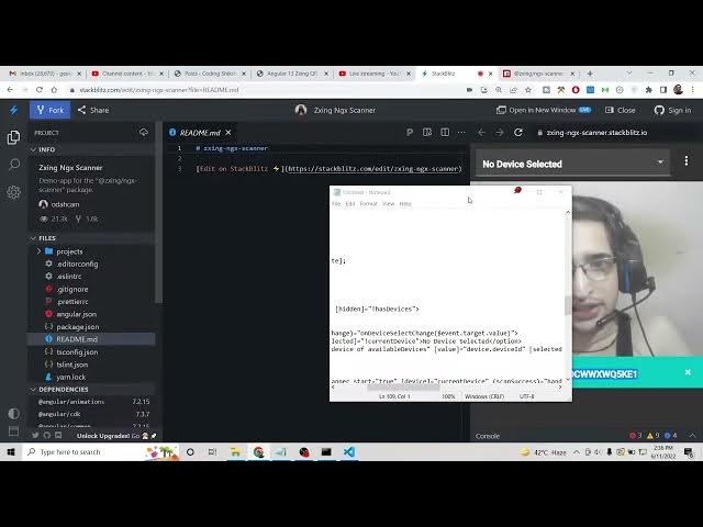 Video thumbnail for Angular 13 Zxing QR or Bar Codes Scanner in Browser Using ngx-scanner Library in TypeScript
