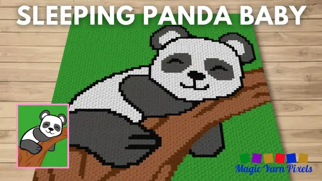 'Video thumbnail for FREE GRAPH Sleeping Panda Baby C2C & Tapestry Crochet Pattern | Magic Yarn Pixels'