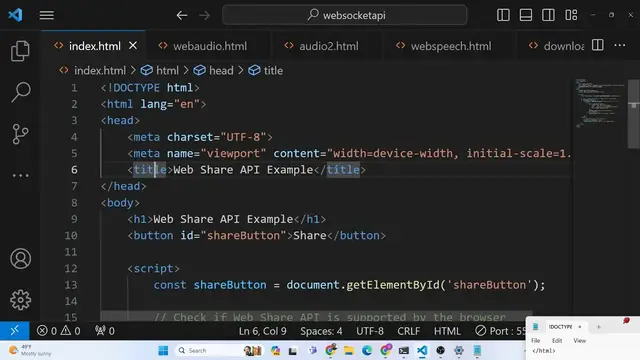 Video thumbnail for Javascript Web Share API Example to Show Popup Dialog to Share Website URL to Social Media