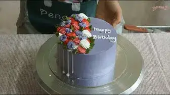 'Video thumbnail for Beautiful purple flowers birthday cake decoration | Délicieux Pie | Shot on iPhone'
