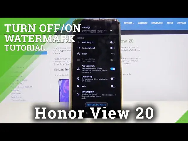 Video thumbnail for How to Turn on Camera Watermark on Honor View 20 – Camera Settings