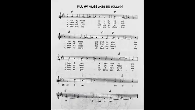 Video thumbnail for Fill My House unto the Fullest - Catholic Mass Song Sheet Music