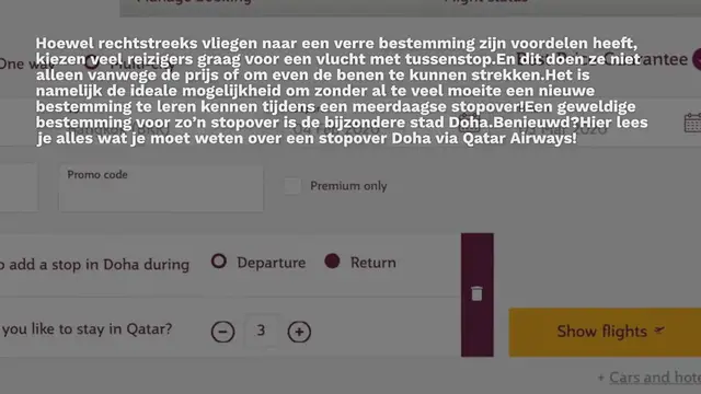 Video thumbnail for ALLES OVER EEN STOPOVER DOHA MET QATAR AIRWAYS