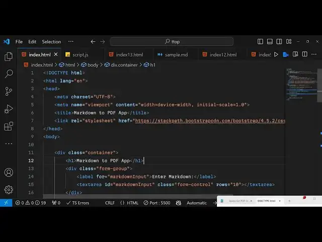 Video thumbnail for Build a Markdown to PDF Converter Using markdown-it Parser & PDFMake in Browser Using JS