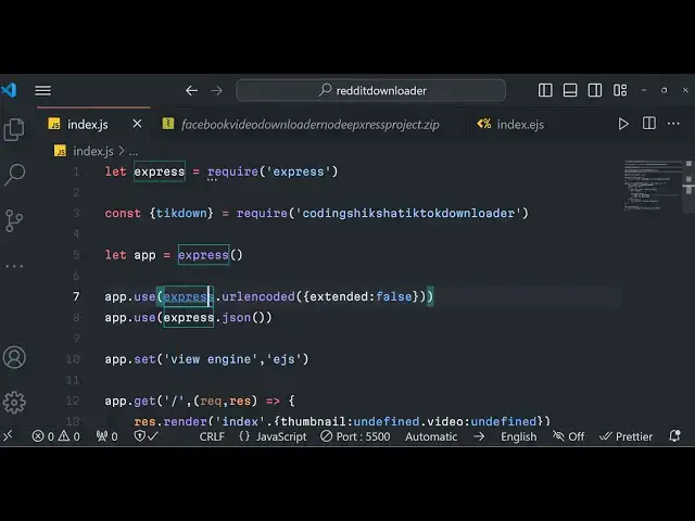 Video thumbnail for Node.js Express TikTok API Project to Build Video Downloader From URL in Browser Using Javascript