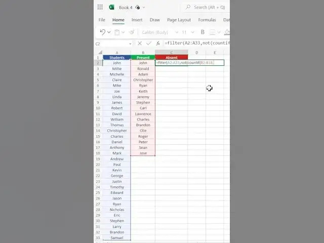 Video thumbnail for Compare two Lists in Excel to find unique values | Filter and CountIf functions #shorts #excel
