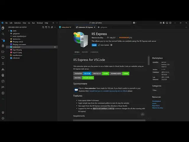Video thumbnail for VSCode IIS Express Web Server Extension to Host Web Apps Localy in Seconds