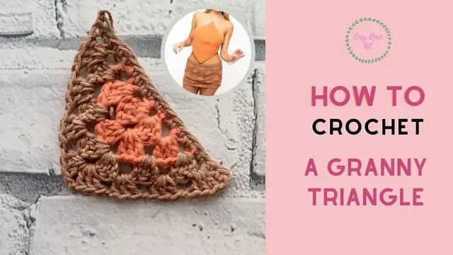 'Video thumbnail for How to crochet a granny triangle | Half a granny square'