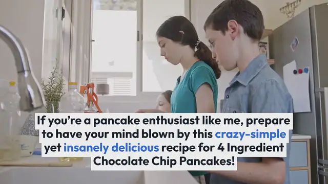 Video thumbnail for 4 Ingredient Chocolate Chip Pancakes