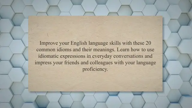 Video thumbnail for English idioms Exercise -12