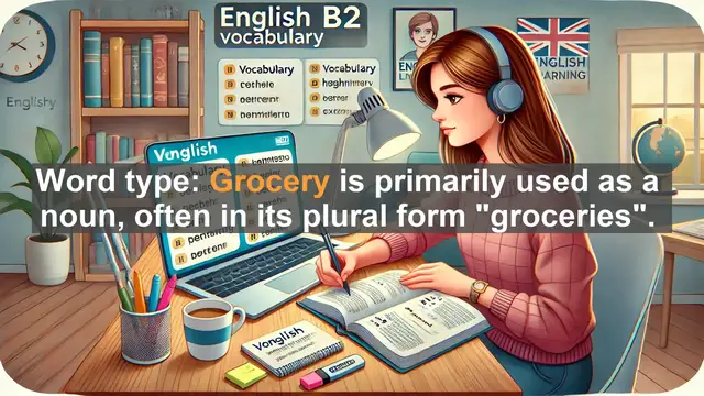 Video thumbnail for 1500 Must Know CEFR B2 Vocabulary - What Does 'Grocery' Mean? Exploring Its Use in Daily Life